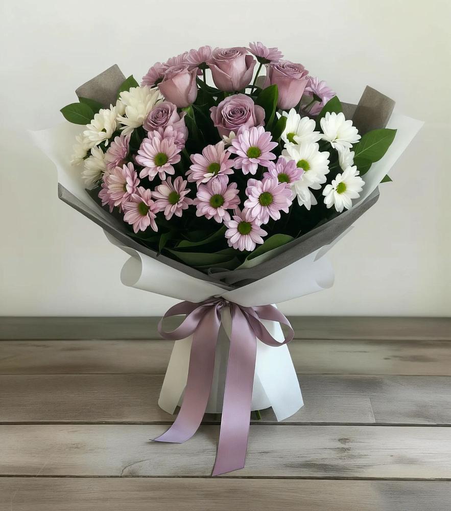 Букет цветов из: Хризантемы и Розы в Клину