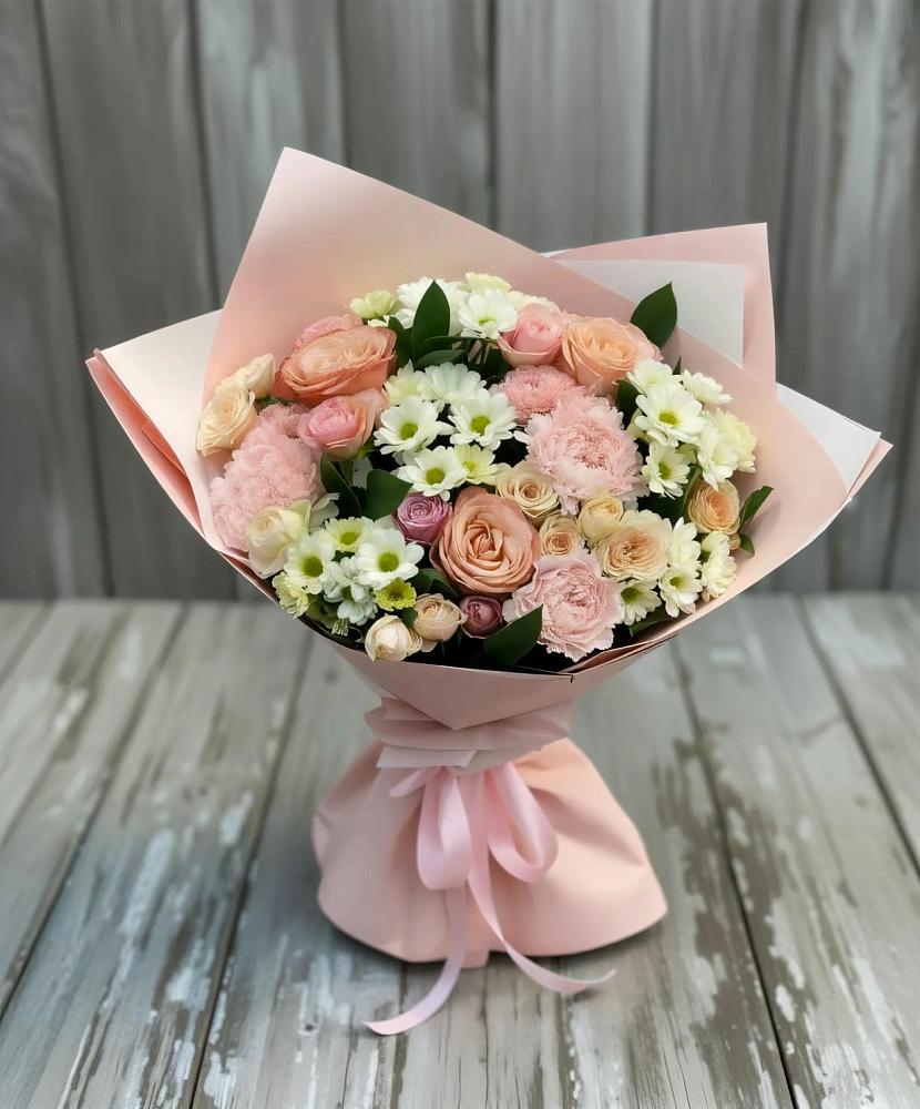 Букет цветов из: Гвоздики, Розы и Хризантемы в Клину