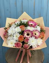 Букет цветов из:  Розы, Герберы и Хризантемы #REPLACE_PRED# Клину