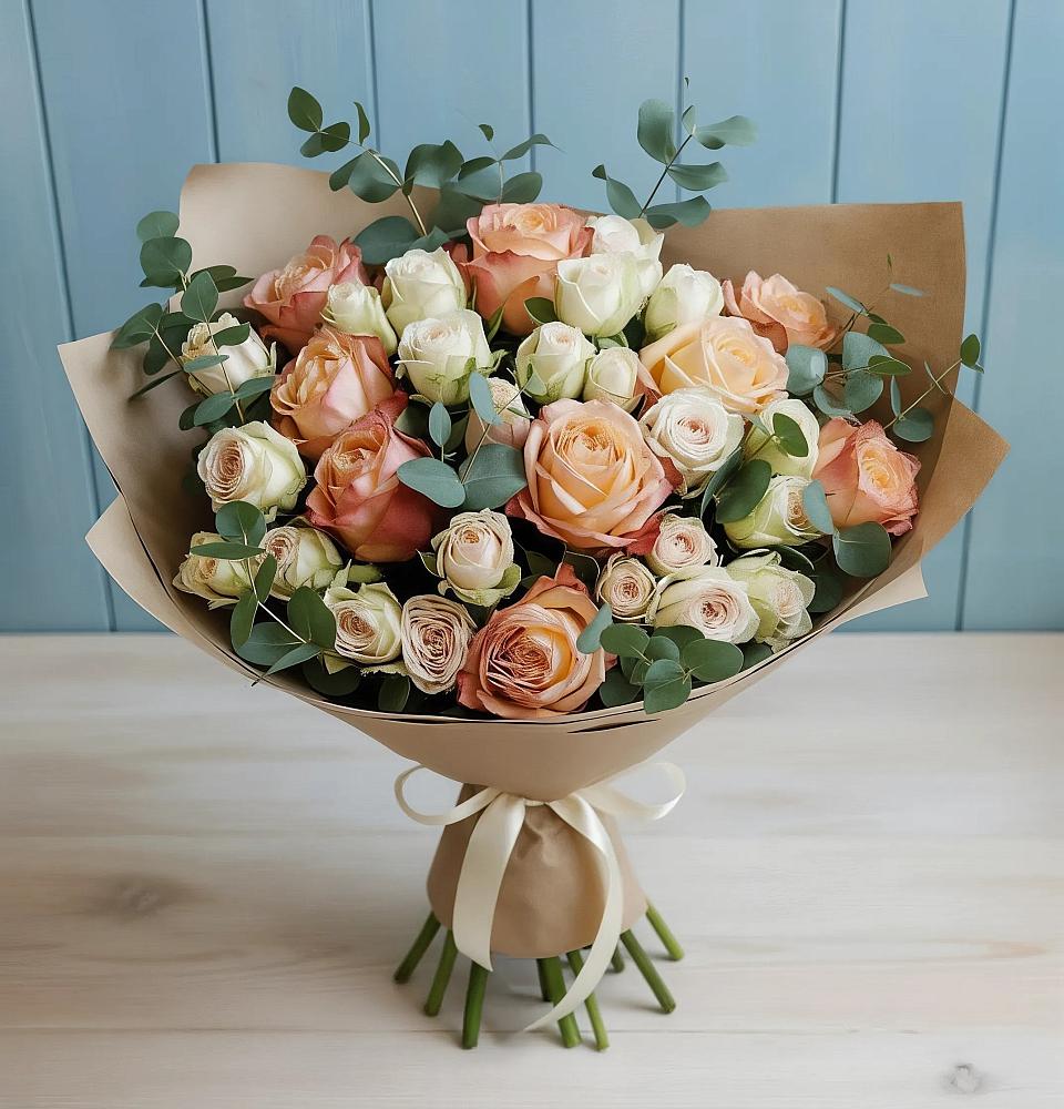 Букет цветов из: Альстромерии и Розы в Клину