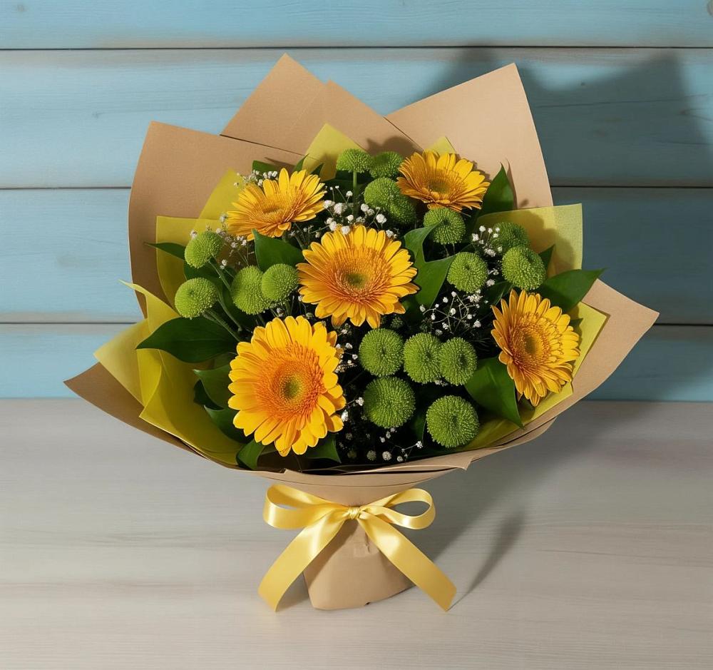 Букет цветов из: Герберы и Хризантемы в Клину