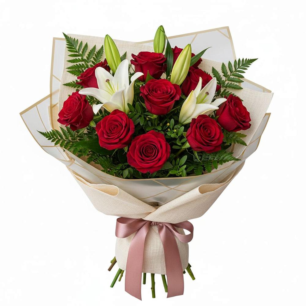 Букет цветов из: Лилии и Розы в Клину