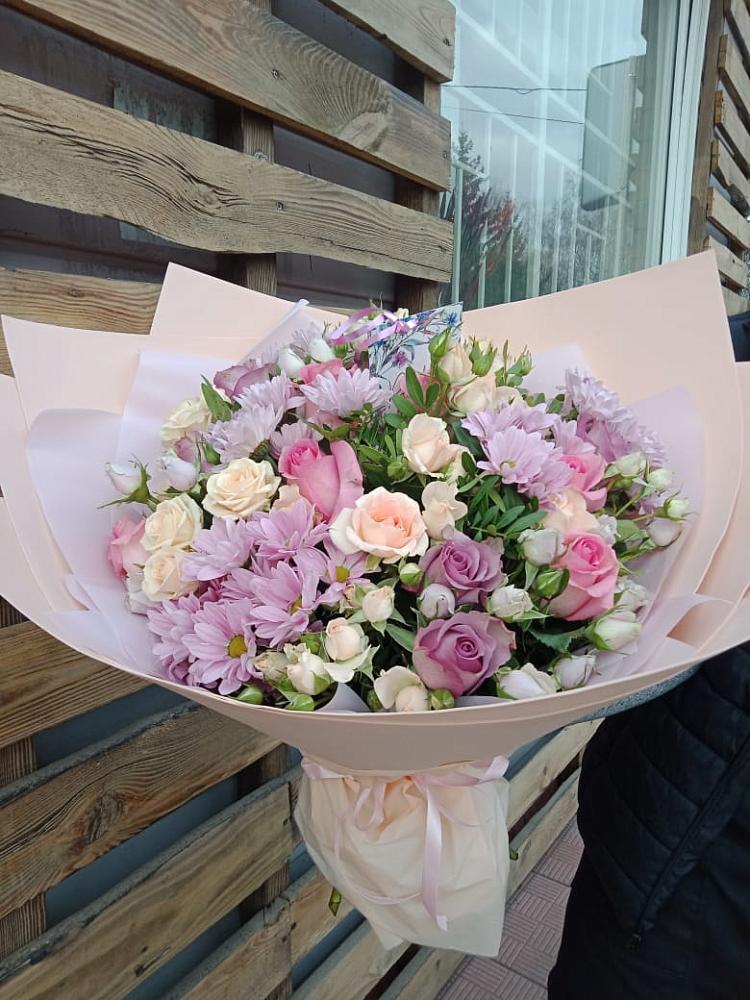 Букет цветов из: Розы и Хризантемы в Клину