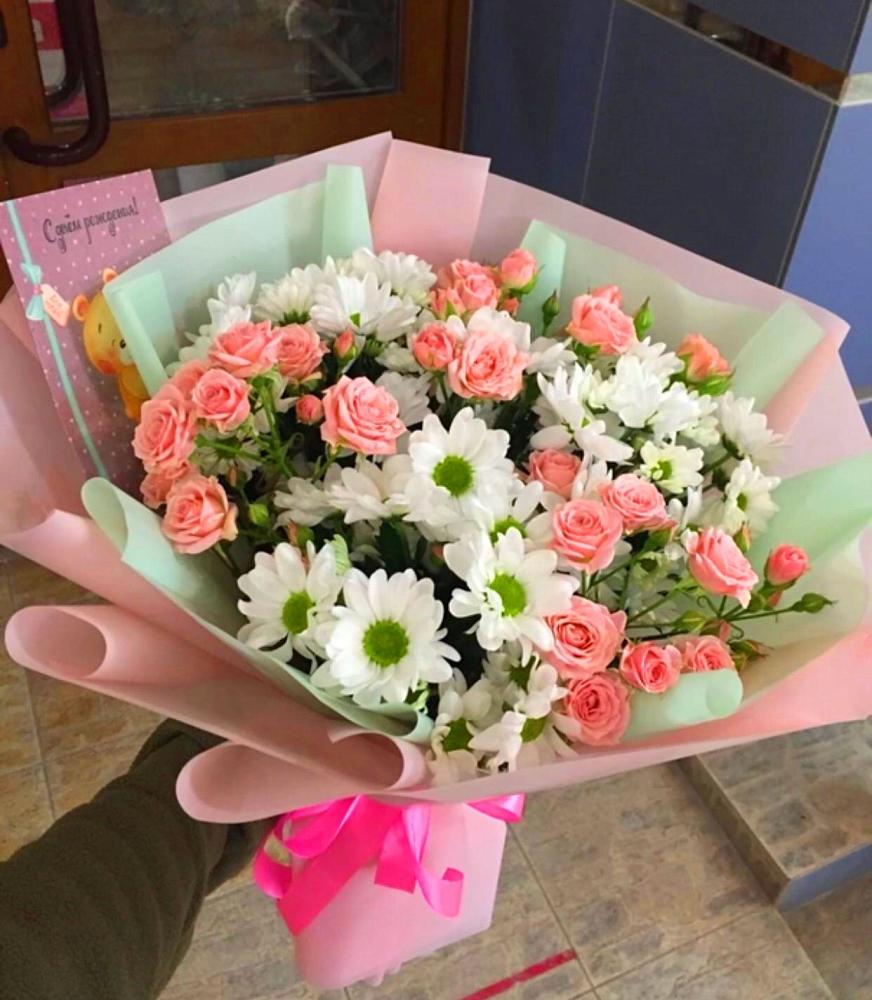 Букет цветов из: Розы и Хризантемы в Клину