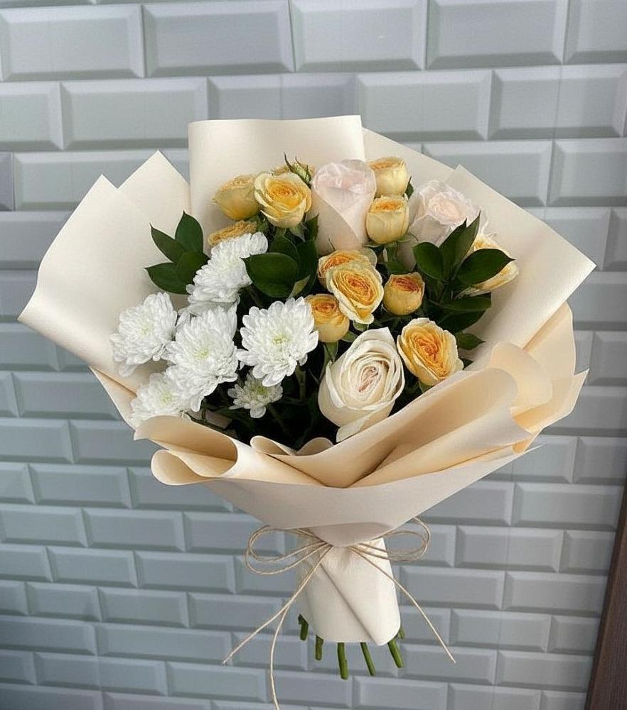 Букет цветов из: Розы и Хризантемы в Клину