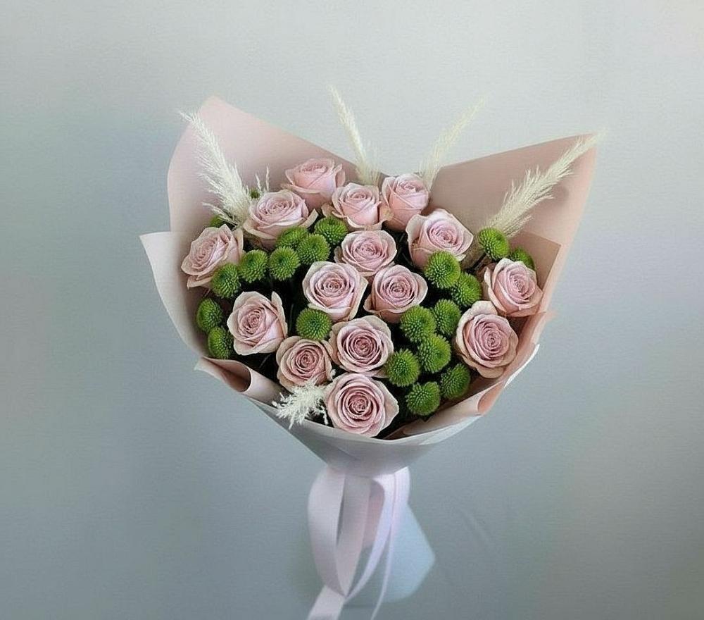 Букет цветов из: Розы и Хризантемы в Клину