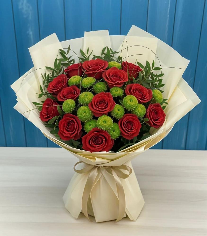 Букет цветов из: Розы и Хризантемы в Клину