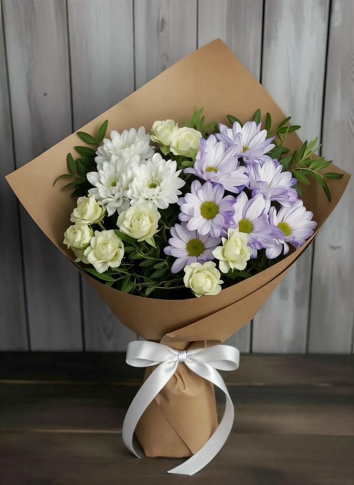 Букет цветов из: Хризантемы и Розы в Клину